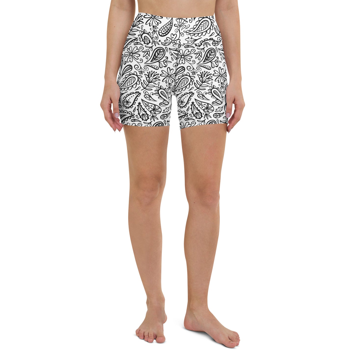 ROME White Paisley Yoga Shorts