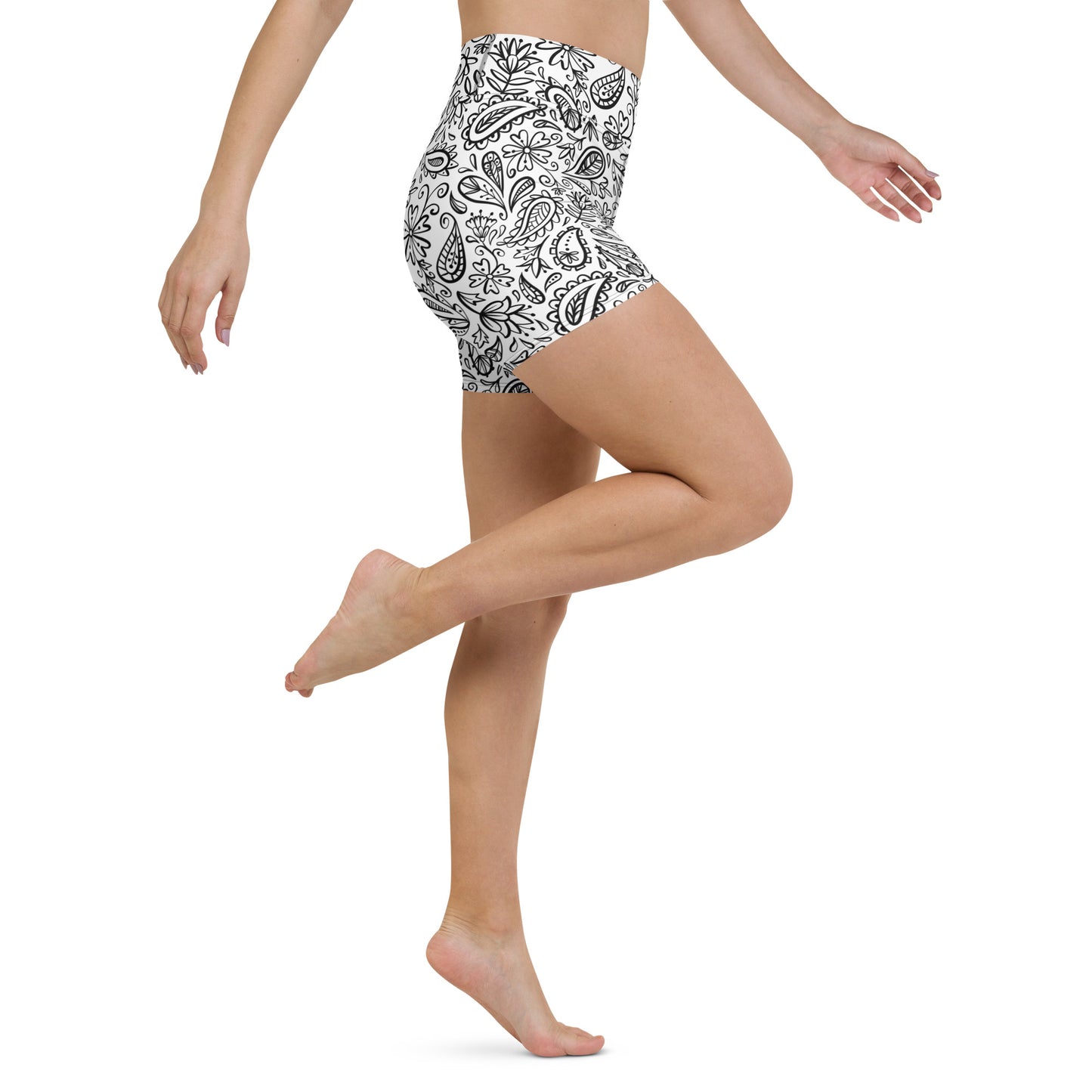 ROME White Paisley Yoga Shorts